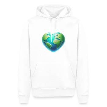 Herzförmige Erde Öko-Design - Männer Premium Bio Hoodie - Weiß - Vorne - Nico (187cm)