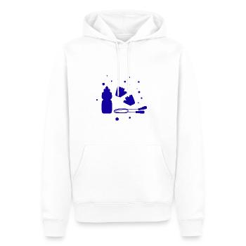 Bodybuilding - Gewichtheben - Fitness - Workout - Männer Premium Bio Hoodie - Weiß - Vorne - Nico (187cm)