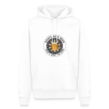 Dart & Bier Lustiger Darts Spruch - Männer Premium Bio Hoodie - Weiß - Vorne - Nico (187cm)