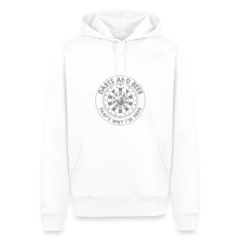 Dart & Bier Lustiger Darts Spruch - Männer Premium Bio Hoodie - Weiß - Vorne - Nico (187cm)