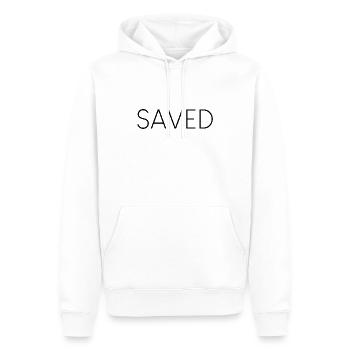 sauvé, sauvé, Jésus - Sweat à capuche Premium bio Homme - blanc - Devant - Nico (187cm)