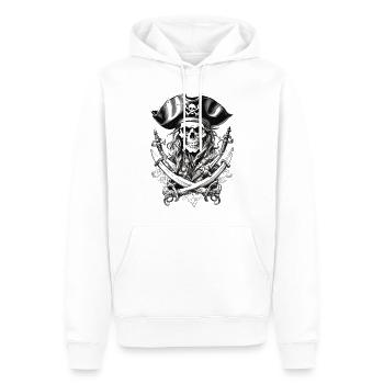 Piraten Logo - Männer Premium Bio Hoodie - Weiß - Vorne - Nico (187cm)