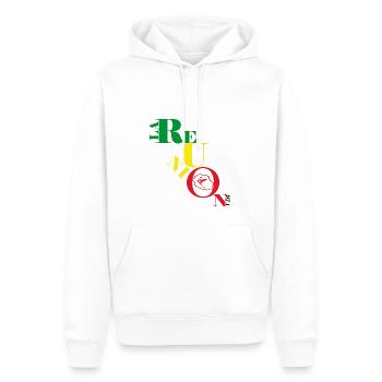 Logo Sitzung METIS 04 v2 - Männer Premium Bio Hoodie - Weiß - Vorne - Nico (187cm)