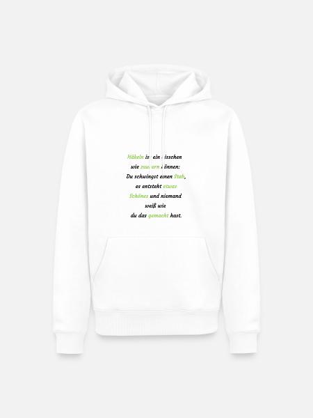 Häkeln ist wie zaubern - Männer Premium Bio Hoodie - Weiß