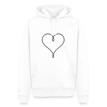 Line Heart - Men’s Premium Organic Hoodie - white - Front - Nico (187cm)