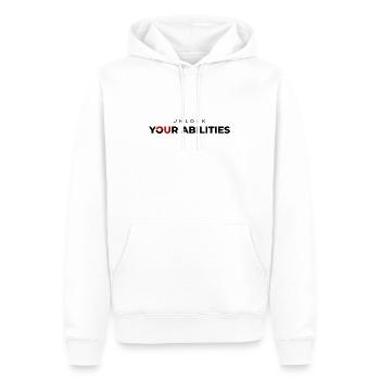 Unlock your Abilities Premium - Männer Premium Bio Hoodie - Weiß - Vorne - Nico (187cm)