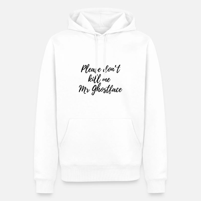 Please Mr Ghostface - Sweat à capuche Premium bio Homme - blanc