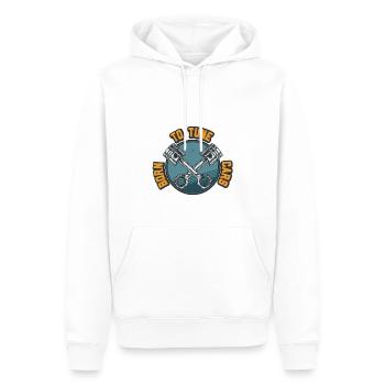 Tuning Spruch für Motorsport / Auto Fans - Männer Premium Bio Hoodie - Weiß - Vorne - Nico (187cm)