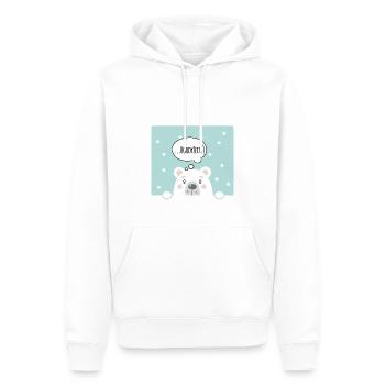 HoodyZeit - Männer Premium Bio Hoodie - Weiß - Vorne - Nico (187cm)