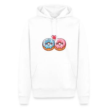 Donuts Paar Liebe Herz Valentinstag - Männer Premium Bio Hoodie - Weiß - Vorne - Nico (187cm)
