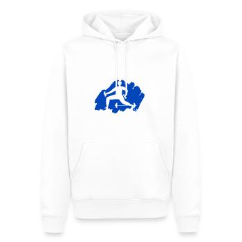 Bodybuilding - Gewichtheben - Fitness - Workout - Männer Premium Bio Hoodie - Weiß - Vorne - Nico (187cm)