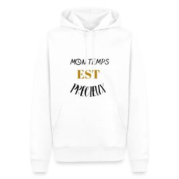 mon temps est precieux - Sweat à capuche Premium bio Homme - blanc - Devant - Nico (187cm)