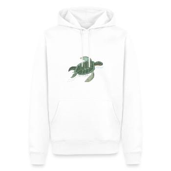 Tortue, Natation, Suivre le courant - Sweat à capuche Premium bio Homme - blanc - Devant - Nico (187cm)