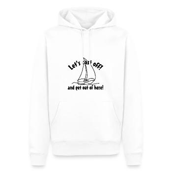 Let's take off - cast off! - Men’s Premium Organic Hoodie - white - Front - Nico (187cm)