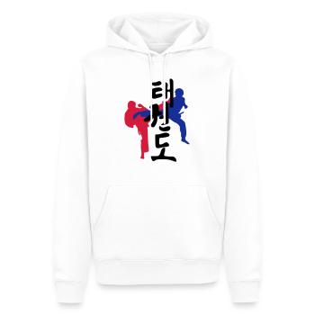 Taekwondo icône - Sweat à capuche Premium bio Homme - blanc - Devant - Nico (187cm)