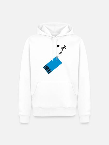 Preis-Schild - Männer Premium Bio Hoodie - Weiß