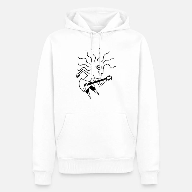 E-Gitarre-Spieler / E-Guitar-Player - Männer Premium Bio Hoodie - Weiß