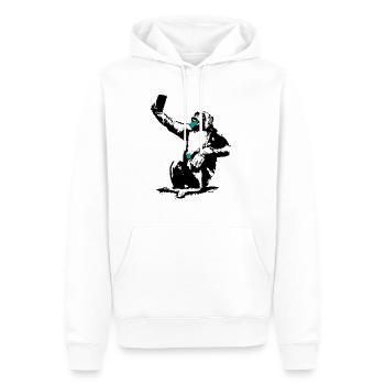 INOLA-Selfie - Sweat à capuche Premium bio Homme - blanc - Devant - Nico (187cm)