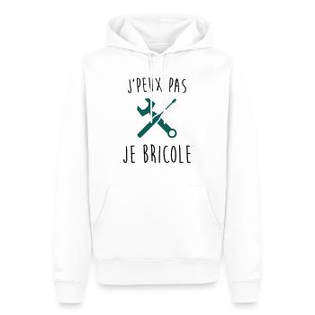j'peux pas je bricole - Sweat à capuche Premium bio Homme - blanc - Devant - Nico (187cm)
