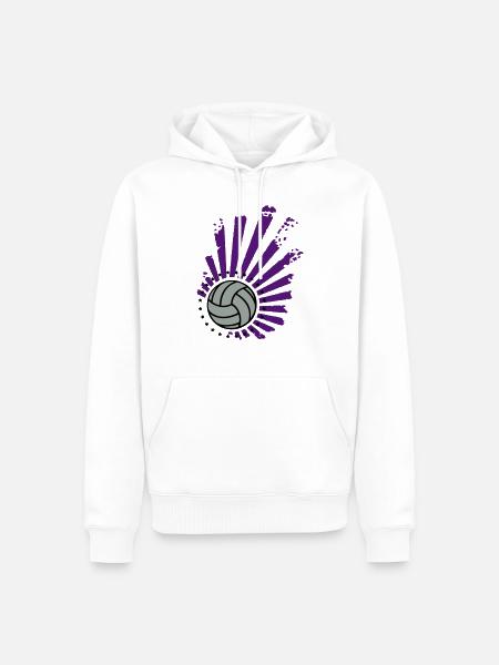 Conception de volleyball (Stars) - Sweat à capuche Premium bio Homme - blanc