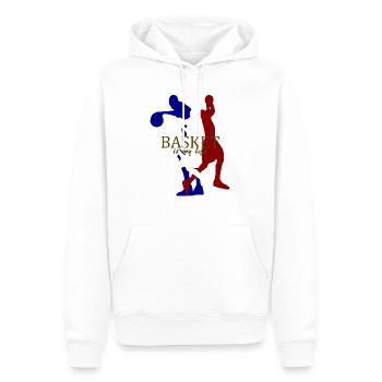 basket is my life - Männer Premium Bio Hoodie - Weiß - Vorne - Nico (187cm)