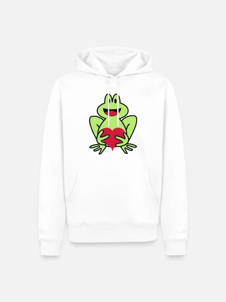 frog - Men’s Premium Organic Hoodie - white