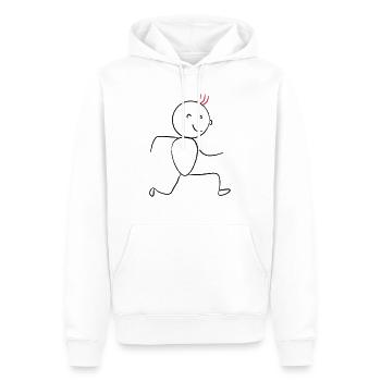 Läufer mit bunten Haaren - Männer Premium Bio Hoodie - Weiß - Vorne - Nico (187cm)