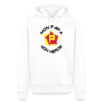 Mon papa mon héros - Männer Premium Bio Hoodie - Weiß - Vorne - Nico (187cm)