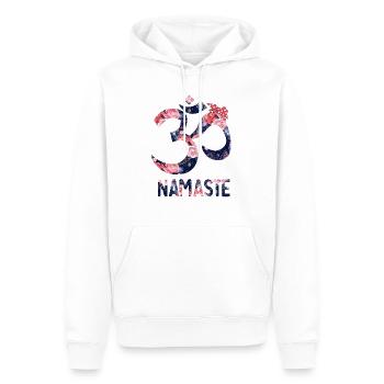 Namaste Om Floral - Sweat à capuche Premium bio Homme - blanc - Devant - Nico (187cm)