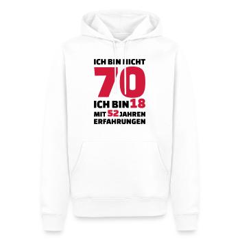70 Geburtstag - Männer Premium Bio Hoodie - Weiß - Vorne - Nico (187cm)