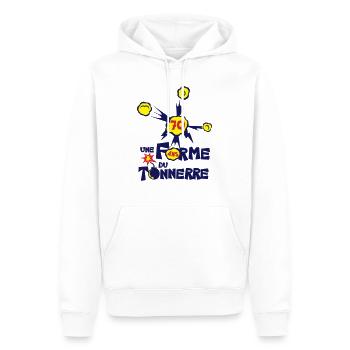 70 ans une forme du tonnerre anniversaire - Sweat à capuche Premium bio Homme - blanc - Devant - Nico (187cm)