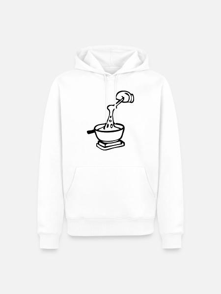 cook Swiss culinary specialty fondue - Men’s Premium Organic Hoodie - white
