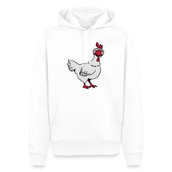 Poulet en colère - Sweat à capuche Premium bio Homme - blanc - Devant - Nico (187cm)