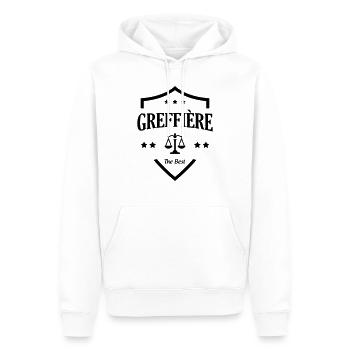 Greffier / Greffière / Loi / Tribunal / Justice - Sweat à capuche Premium bio Homme - blanc - Devant - Nico (187cm)