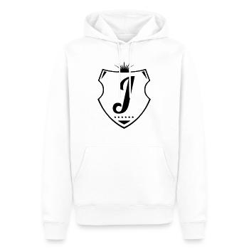 j letter - Männer Premium Bio Hoodie - Weiß - Vorne - Nico (187cm)