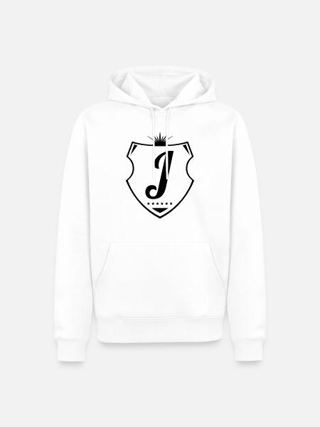 j letter - Männer Premium Bio Hoodie - Weiß