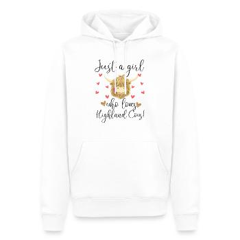Nur ein Mädchen, das Hochlandkühe liebt - Männer Premium Bio Hoodie - Weiß - Vorne - Nico (187cm)