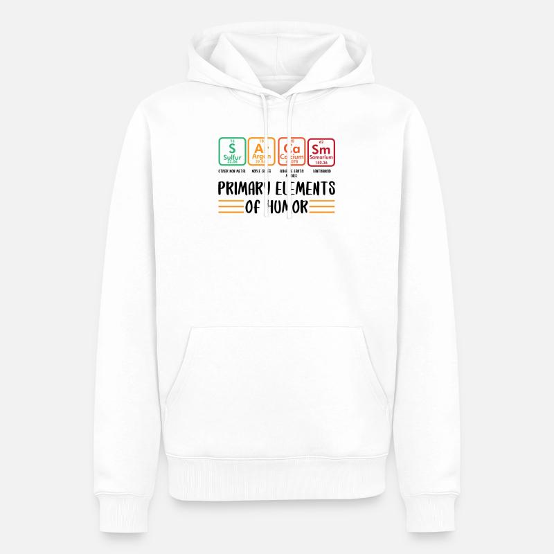 Primäre Elemente des Humors - Männer Premium Bio Hoodie - Weiß