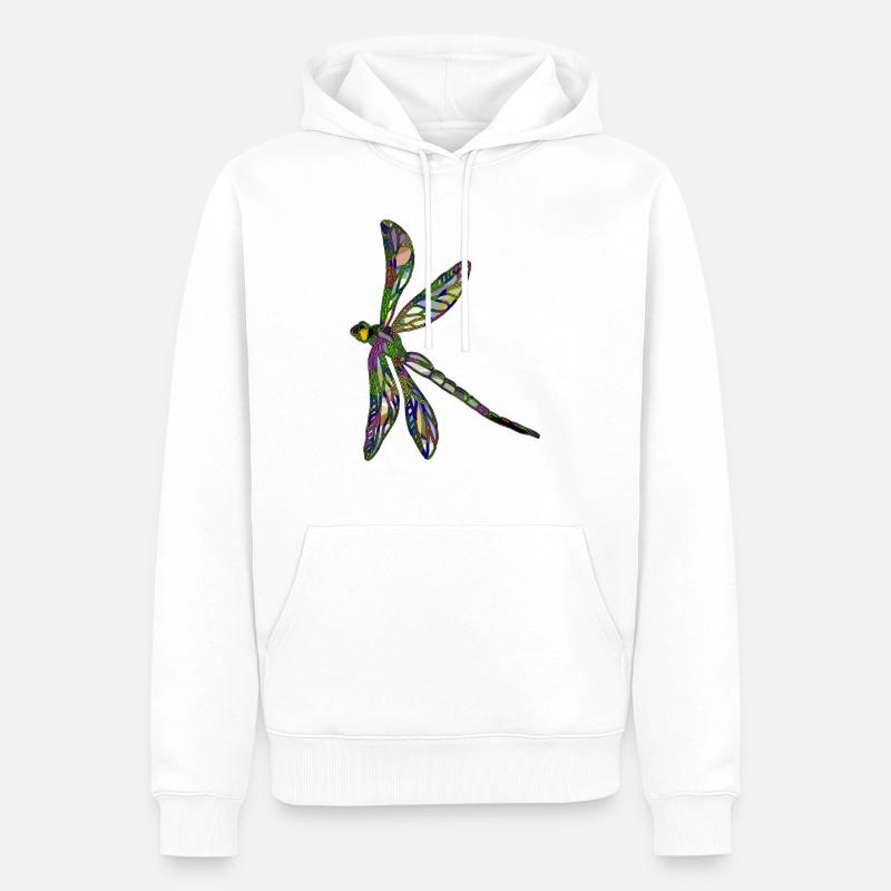 Libellule - Sweat à capuche Premium bio Homme - blanc