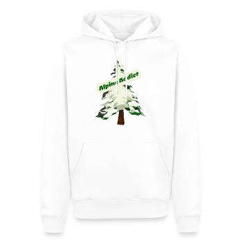 Alpine Addict, Ski de slalom, Sapin, Arbre alpin - Sweat à capuche Premium bio Homme - blanc - Devant - Nico (187cm)