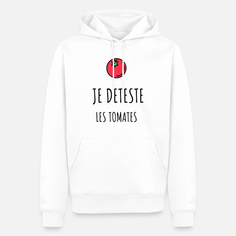 Je deteste les tomates - Sweat à capuche Premium bio Homme - blanc