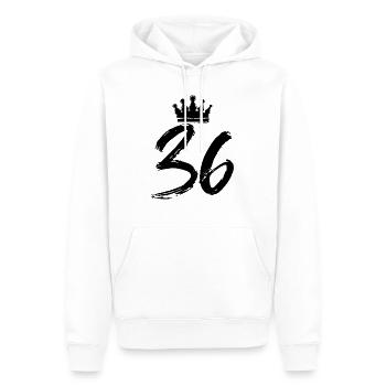 36 Number crown - Men’s Premium Organic Hoodie - white - Front - Nico (187cm)