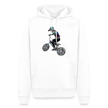 bmx - Men’s Premium Organic Hoodie - white - Front - Nico (187cm)