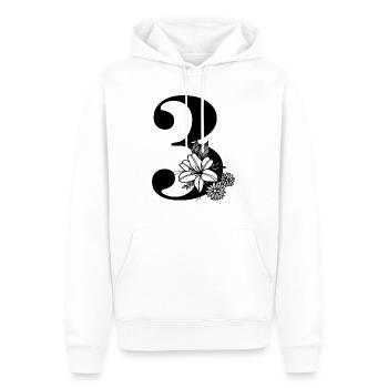 Numéro 3 - Sweat à capuche Premium bio Homme - blanc - Devant - Nico (187cm)