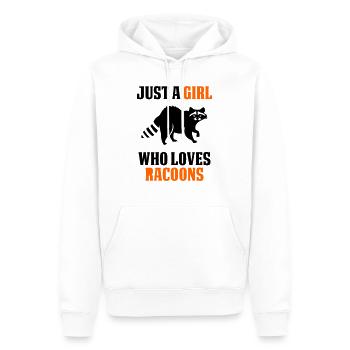 JUST A GIRL WHO LOVES RACOONS - Men’s Premium Organic Hoodie - white - Front - Nico (187cm)