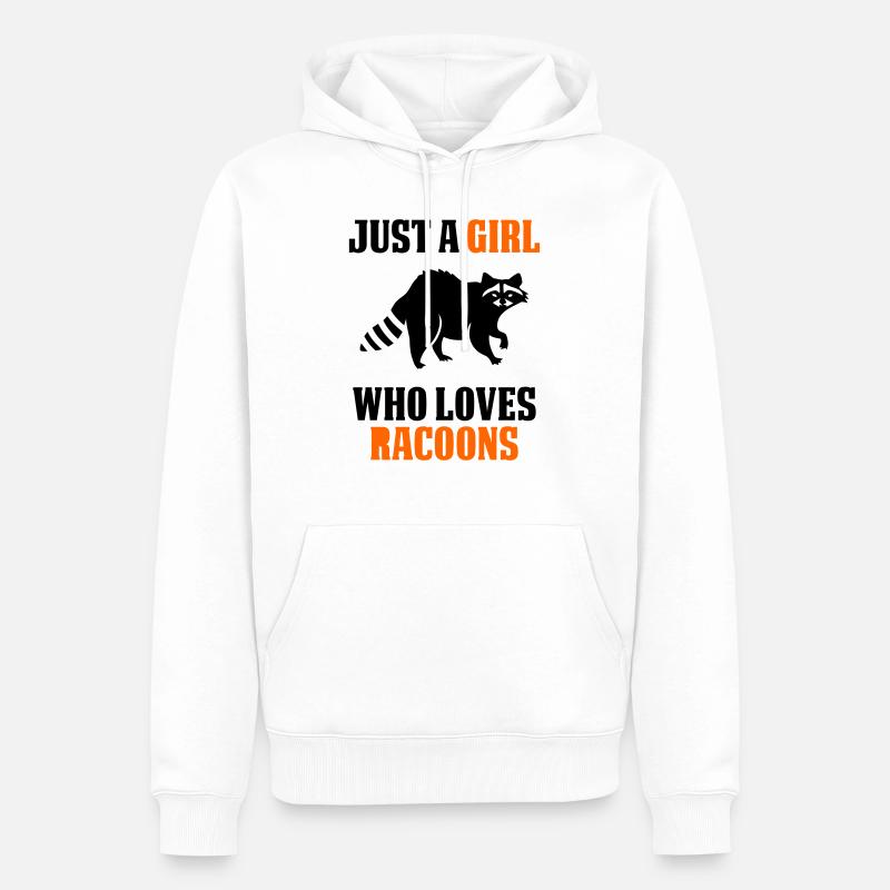 NUR EIN MÄDCHEN, DAS WASCHBÄREN LIEBT - Männer Premium Bio Hoodie - Weiß