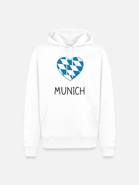 Munich Heart - Männer Premium Bio Hoodie - Weiß