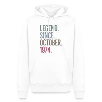 Légende depuis octobre 1974 - Sweat à capuche Premium bio Homme - blanc - Devant - Nico (187cm)