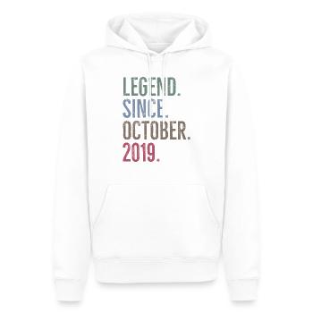 Légende depuis octobre 2019 - Sweat à capuche Premium bio Homme - blanc - Devant - Nico (187cm)