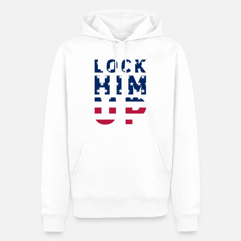 Lock him up - Männer Premium Bio Hoodie - Weiß
